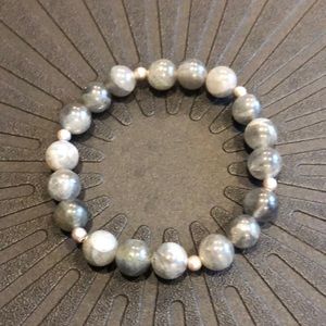 Hand Crafted * Labradorite Crystal and Magnetic Pearl Bracelet